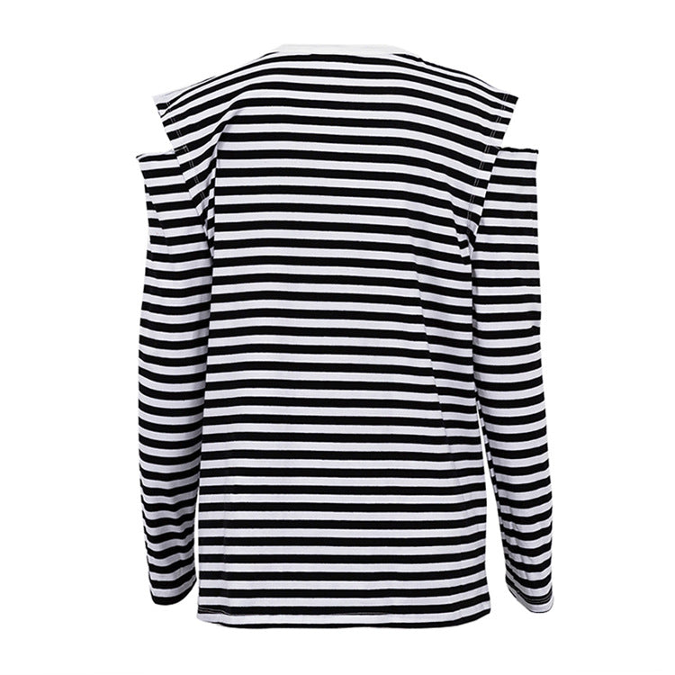 Trendy Striped Round Neck Long Sleeve Shirt