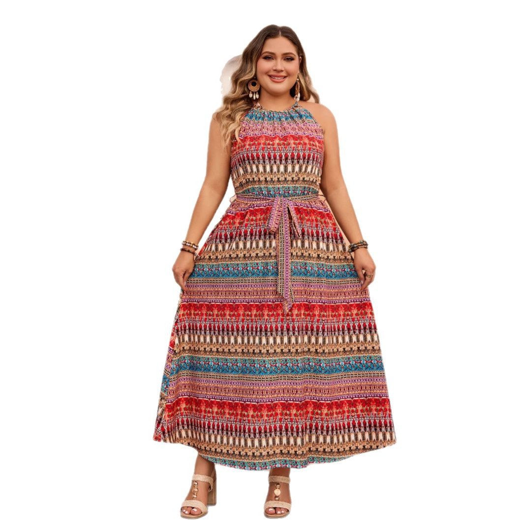 Floral Print Maxi Dress Sleeveless Boho Style