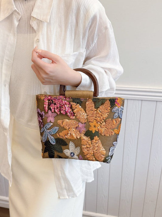 Fashionable Floral Tote Bag Soft PVC Street Style