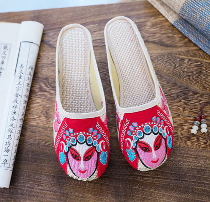Butterfly Cloth Shoes Ladies Casual Summer Walking, Shopping Tourism, Cow Tendon Bottom Slippers