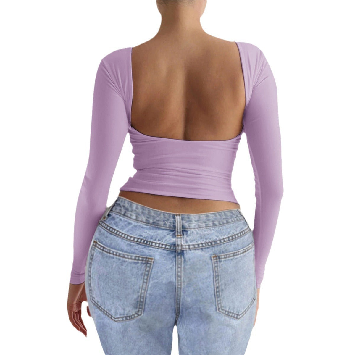 Casual Slim-Fit Knit Long Sleeve Top