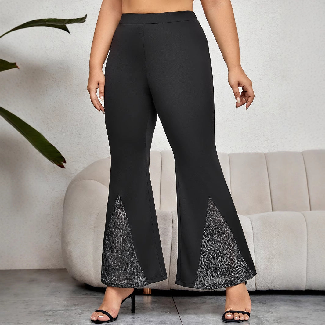 Bell Bottom Pants Plus Size Casual Polyester Trousers