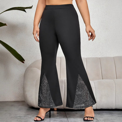 Bell Bottom Pants Plus Size Casual Polyester Trousers