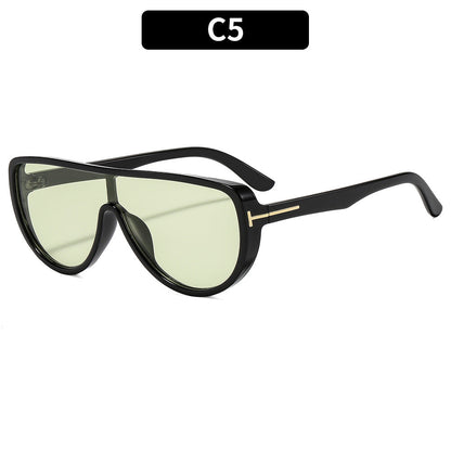 Trendy Oversized Sunglasses Stylish Oval Frame Sun Protection