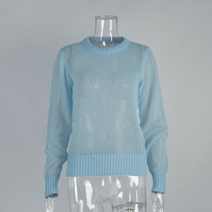 Comfortable Knit Crew Neck Sweater for Women