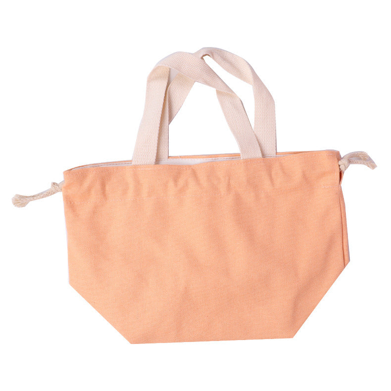 Solid Color Portable Lunch Bag with Drawstring Closure