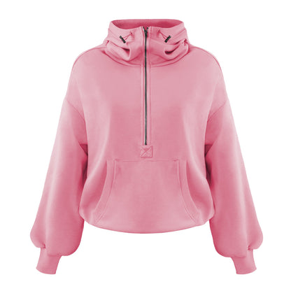 Trendy Color Block Hooded Sweatshirt Comfortable Casual Top