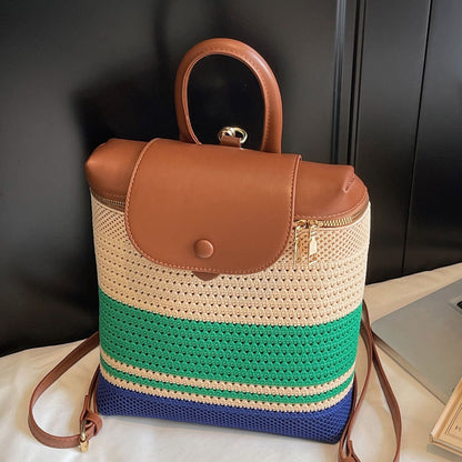 Fashionable Knitted Backpack for Women Casual Trendy