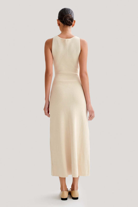 Elegant Button Down Knit Maxi Dress