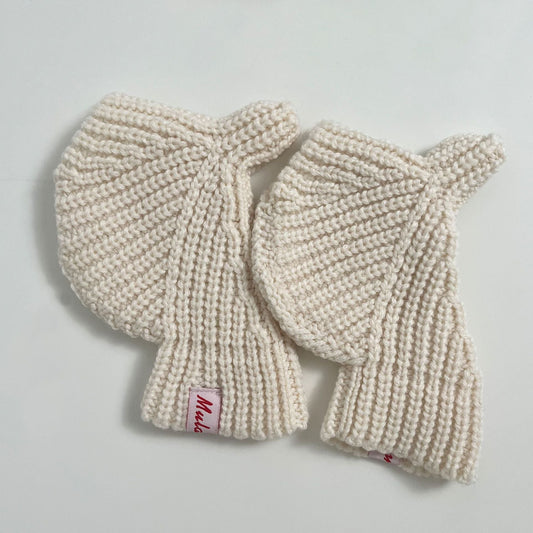 Solid Color Fingerless Touchscreen Knit Gloves