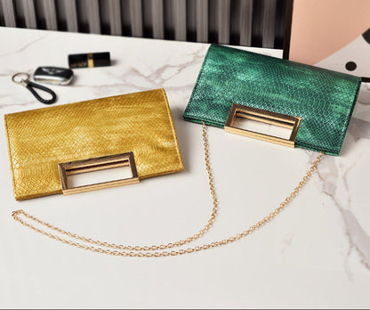 Classic Leather Clutch Bag Crocodile Pattern PU Evening Purse