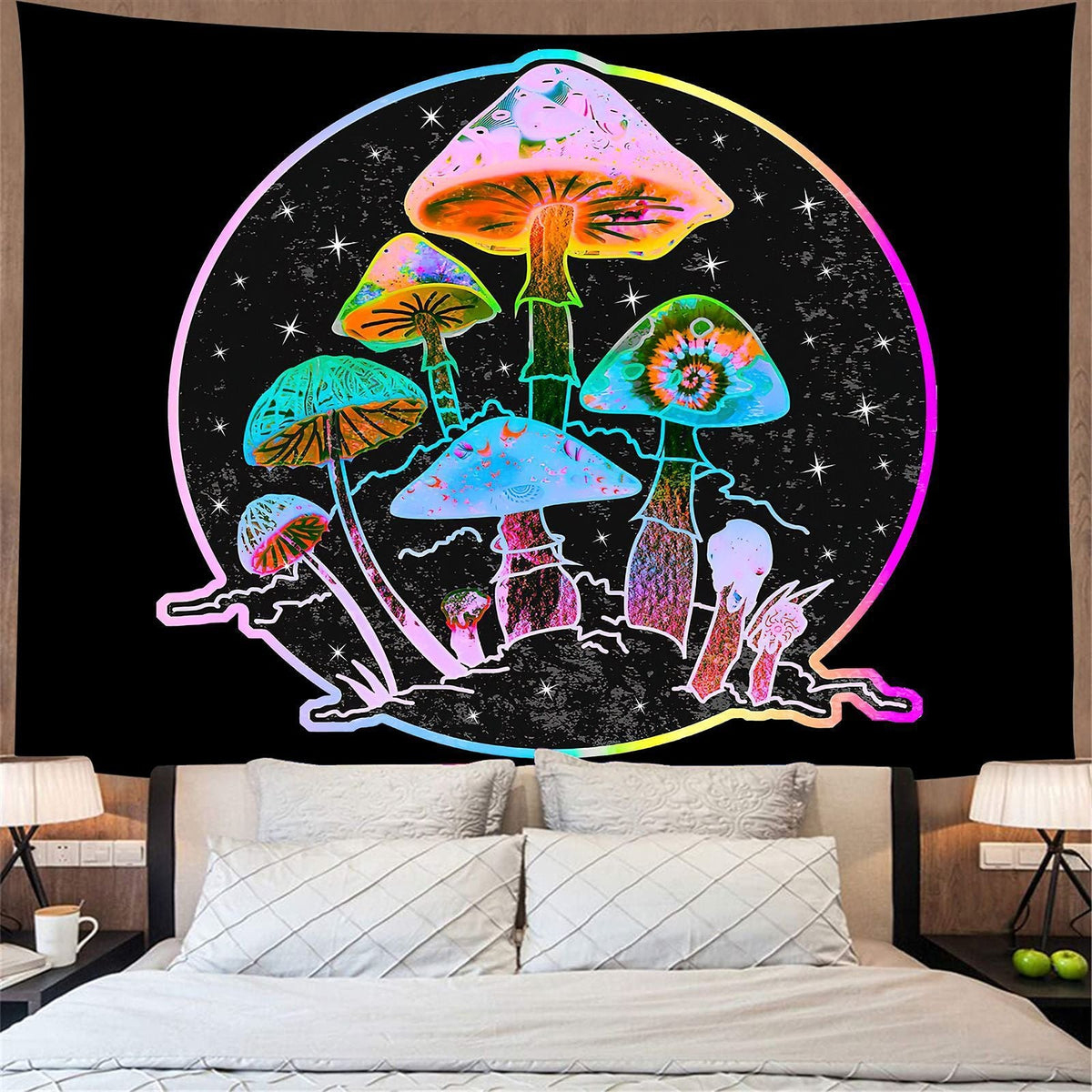 New Psychedelic Mushroom Tapestry Dream Plant Wall Tapestry Galaxy Space Tapestry Starry Sky Tapestry Wall Hanging