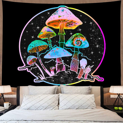 New Psychedelic Mushroom Tapestry Dream Plant Wall Tapestry Galaxy Space Tapestry Starry Sky Tapestry Wall Hanging