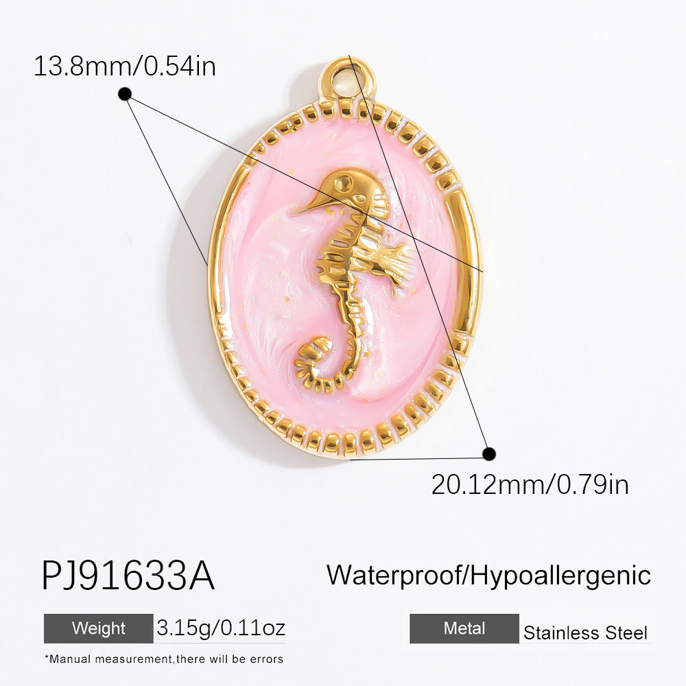 Stylish Ocean-Themed Stainless Steel DIY Pendant Heart Fish Charm