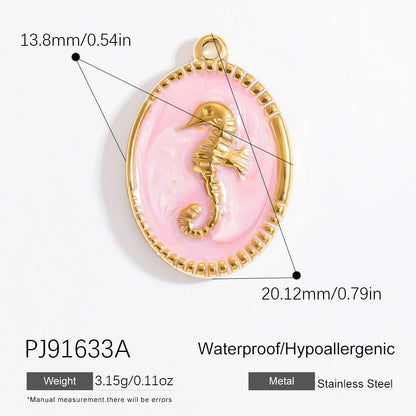 Stylish Ocean-Themed Stainless Steel DIY Pendant Heart Fish Charm