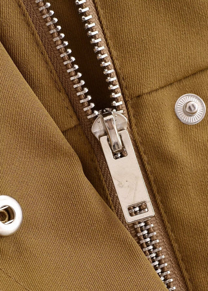 High Collar Cargo Jacket Durable Lightweight Fabric