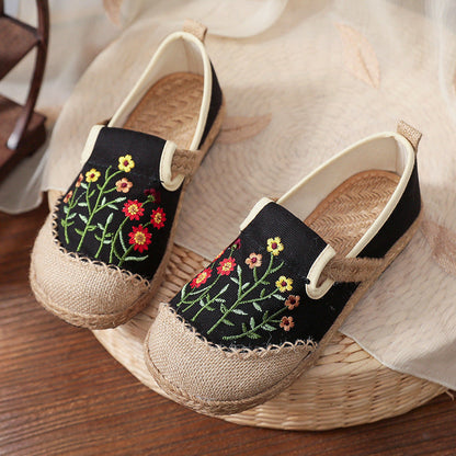 New Spring/Autumn National Style Women'S Shoes Small Daisy Cloth Shoes Embroidery Big Head Han Clothing Shoes