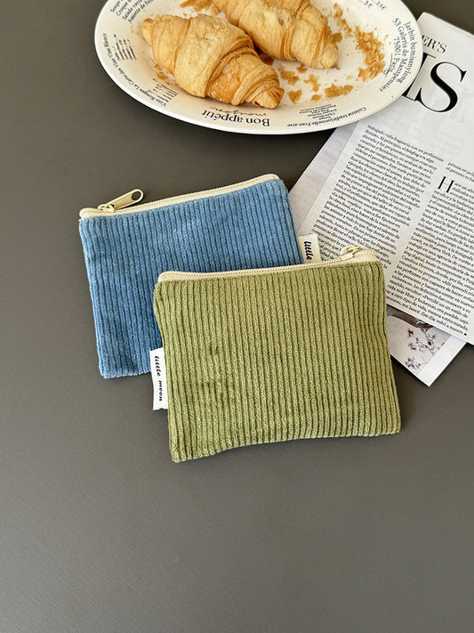 Corduroy Makeup Bag Mini Portable Storage Pouch
