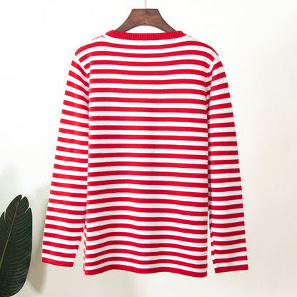 Classic Striped Knit Sweater for Women