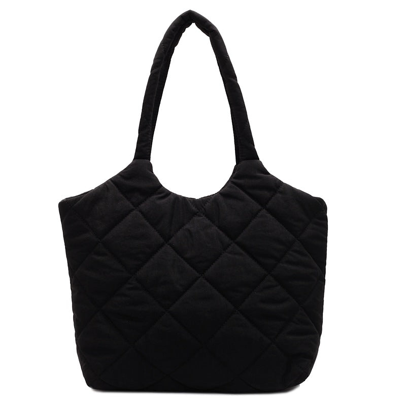 Solid Color Large Capacity Puffer Handbag