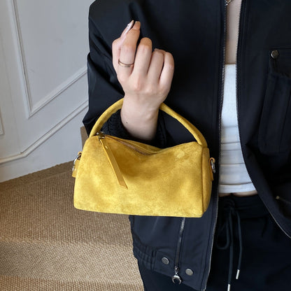Retro Suede Handheld Pillow Bag Casual Shoulder Bag