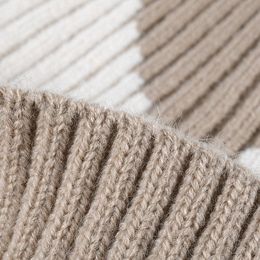 Color Block Love Jacquard Knit Beanie