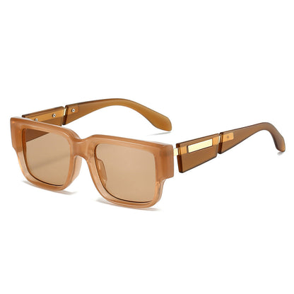 Trendy Retro Square Frame Sunglasses Stylish UV400 Protection