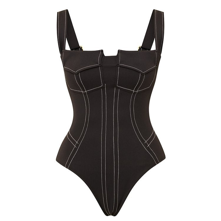 Strap One Piece Swimweat Split Cover