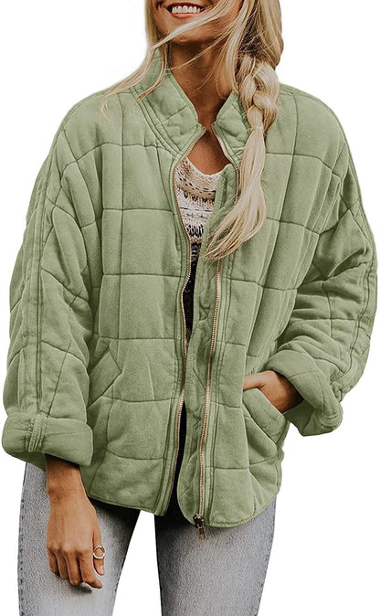 Solid Color Stand Collar Cotton Coat With Pockets