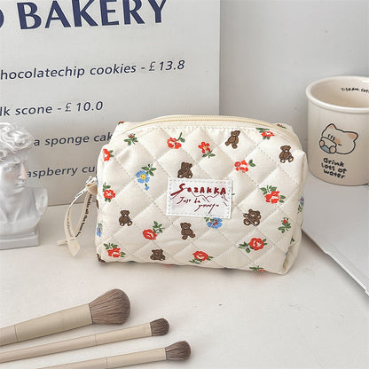 Cute Floral Print Make Up Bag