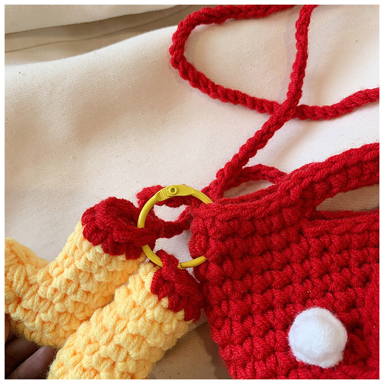 Trendy Santa Claus Crochet Christmas Shoulder Bag