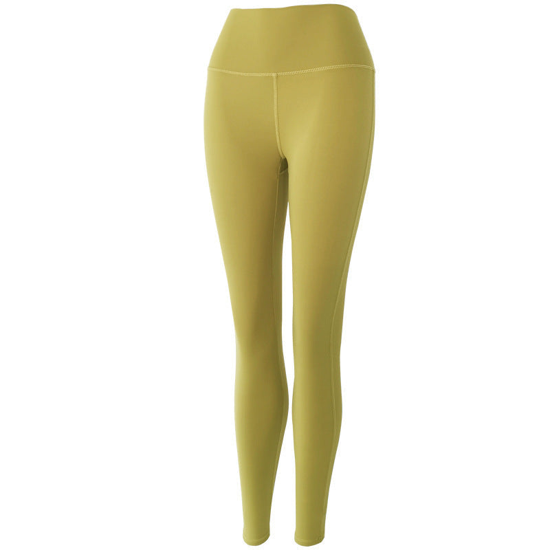 Yoga Clothes Women'S Running Fitness Solid Color Pants High Waist Hip Tights Dance Sports Pedal Pants Quick-Drying Yoga Pants