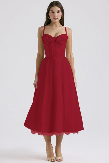 Slim Flower Print Lace Spaghetti Dress