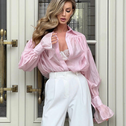 Chic Classic Long Sleeve Button-Up Blouse