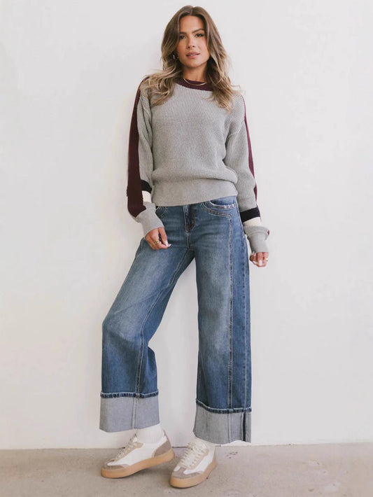 Casual Loose-Fit Mid-Rise Straight Leg Women's Fashion Jeans