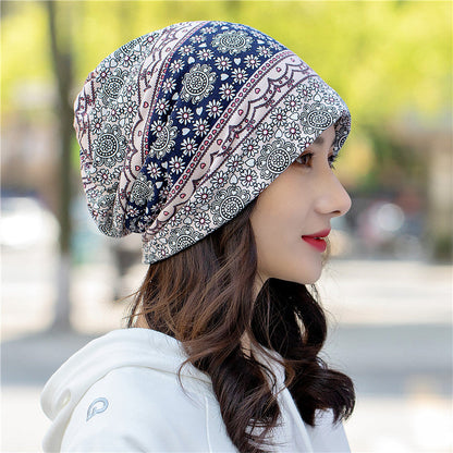 Pullover Hat Ethnic Style Bag Head Hat Pile Hat Dual-Purpose Bib