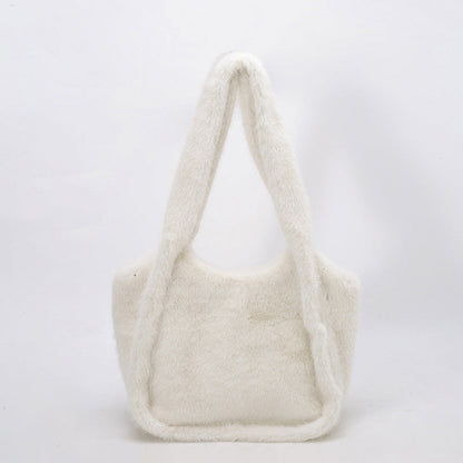 Retro Leopard Print Furry Tote Shoulder Bag