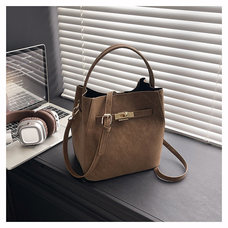 Elegant Vintage Bucket Bag Set for Work and Commuting