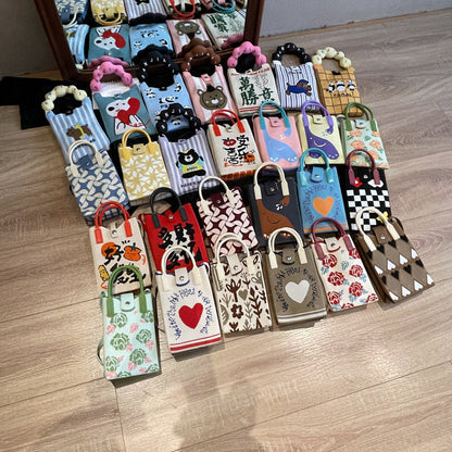 Mini Crossbody Phone Bag Cute Knitted Coin Purse Fashionable Street Style