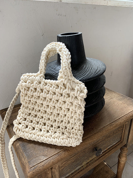 Woven Crossbody Bag for Women Stylish Cotton Blend Daily Use