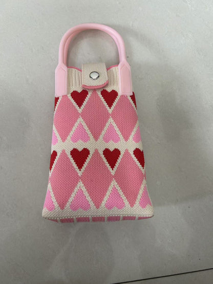 Mini Crossbody Phone Bag Cute Knitted Coin Purse Fashionable Street Style
