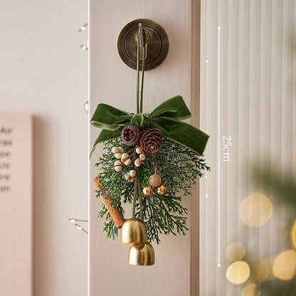 Christmas Wreath Bow Jingle Bell Hanging Orenament