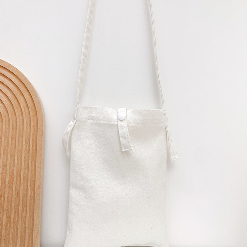 Minimalist Solid Color Canvas Crossbody Bag for Women