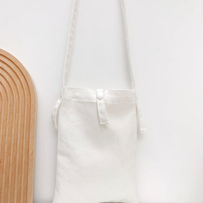 Minimalist Solid Color Canvas Crossbody Bag for Women