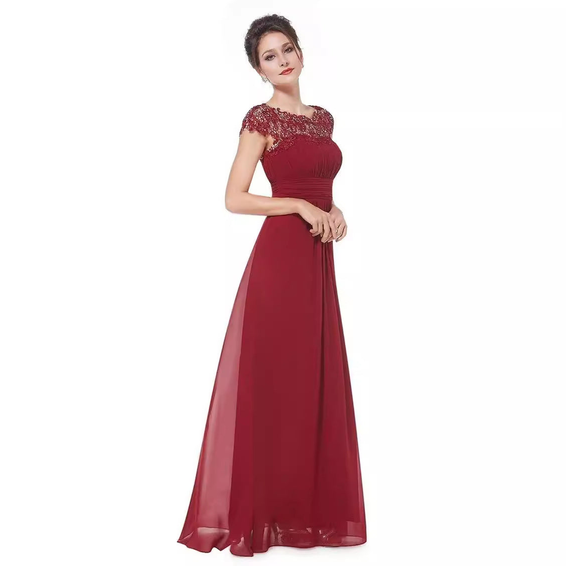 Lace Maxi Dress with Off-the-Shoulder Design