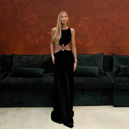 Trendy Sexy Midi Dress With Waist Cutout