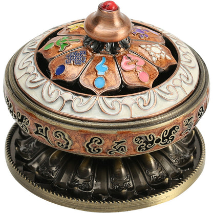Alloy Plate Incense Burner Household Tibetan Eight Treasures Eight Auspicious Sandalwood Incense Burner Nepal Tea Ceremony Ornaments