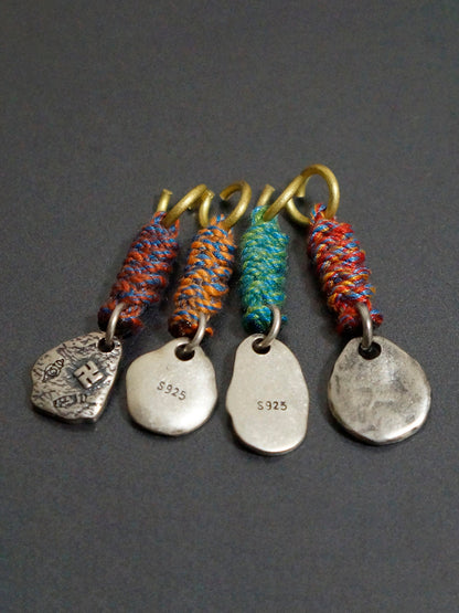 Small Pendant Sterling S925 Silver Accessories Tibetan Vajra Corpse Tuolin Master Wakes Up The Lion Hand Carry Vajra Pestle Ah Dun