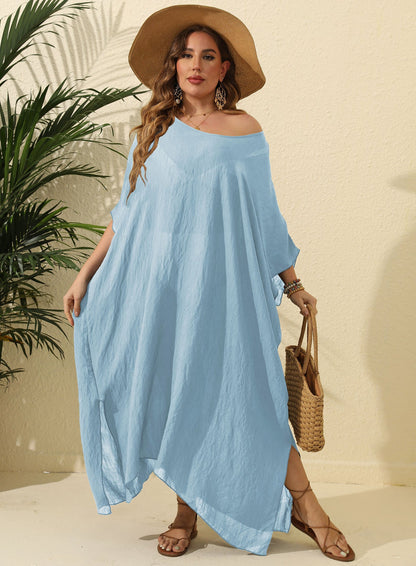 Women鈥檚 Maxi Dress Solid Color Loose Fit Beach Vacation Dress