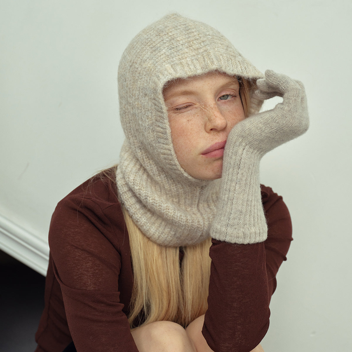 Classic Knitted Alpaca Blend Beanie for Women